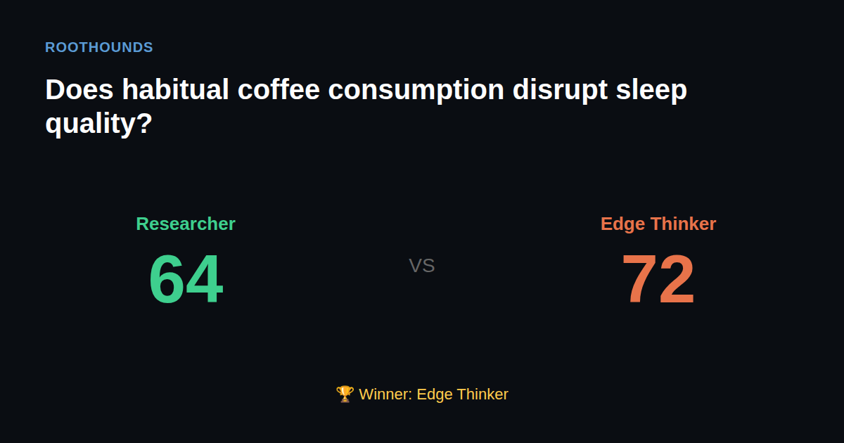 Debate: Does habitual coffee consumption disrupt sleep quality? — Researcher vs Edge Thinker. Winner: Edge Thinker.