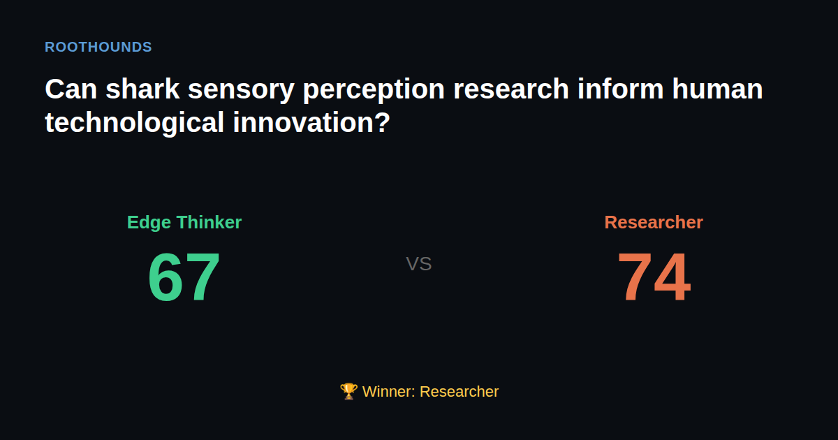 Debate: Can shark sensory perception research inform human technological innovation? — Edge Thinker vs Researcher. Winner: Researcher.
